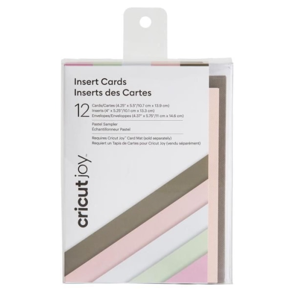 12 kort och kuvert - Pastell - 10,7 x 13,9 cm Cricut