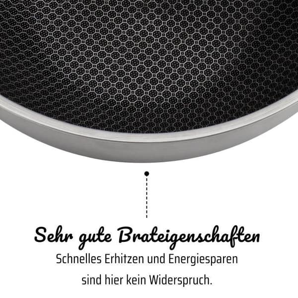 Professionel wok - GSW - 32 cm - Induktion - Massivt rustfrit stål Grå