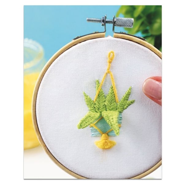 Grønt Aloe Vera broderisæt - Franske sæt - Aloe vera blade i volumen - Begynder Grön, gul, mint, kiwi