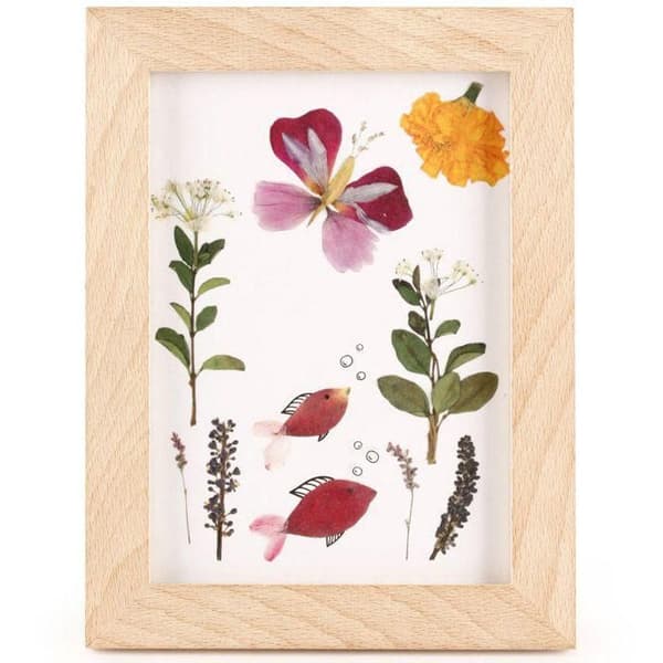 Træramme til herbarium 13 x 17 cm beige