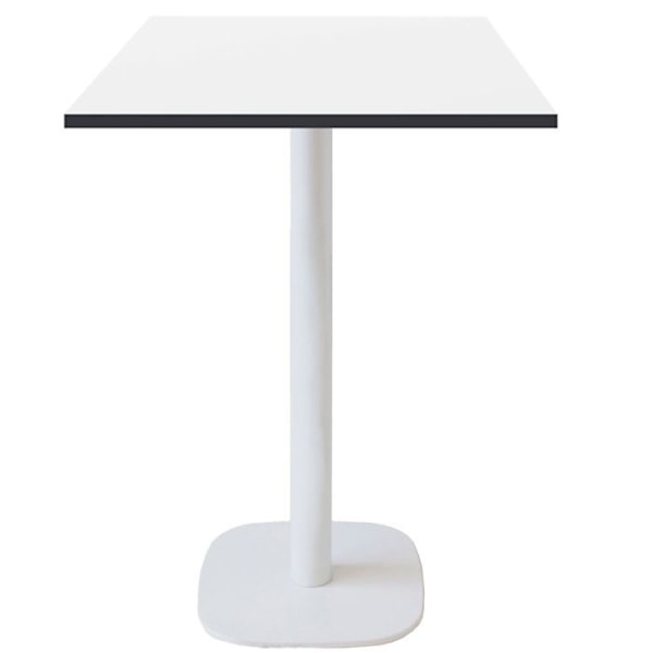 Ståbord 60 x 60 cm - Rund model, hvid bund, sorte kanter Vit