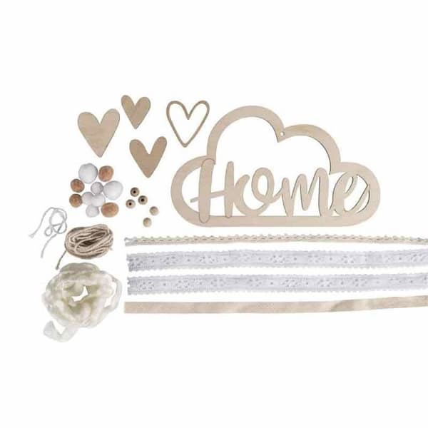 DIY väggupphängningskit - RAYHER - Drömfångare - Grå och beige - 65 cm - Rektangulär Grå och beige