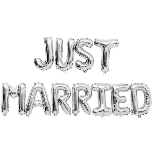 Bröllopsfolieballonger - Just Married - Silver - 36 cm Silver