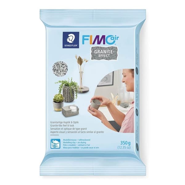 2 Fimo Air Effect polymerler 350 g Granit + Træ brun