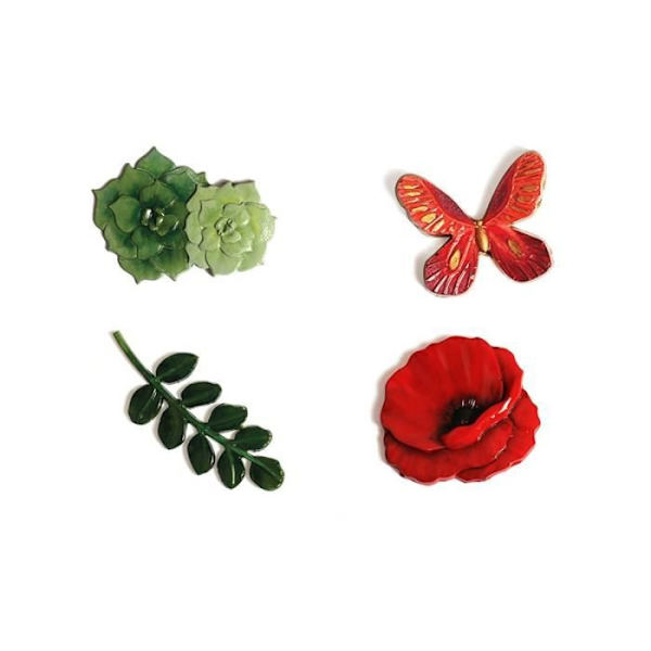Silikonform - Ej specificerad - Blommor - 10 avtryck - 20,5x13,5cm - För polymerlera