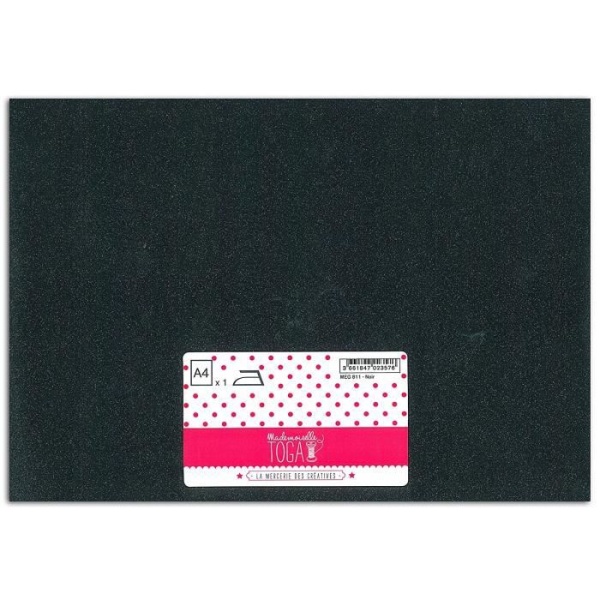 MILLE TOGA Iron-on glitter stof - A4 - sort