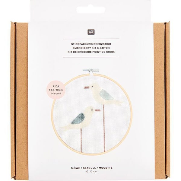 Broderi kit - måsar Flerfärgad