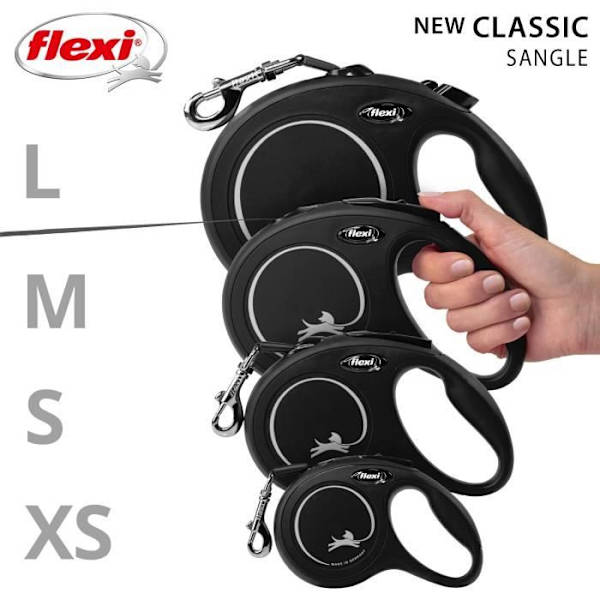 Koppel New Classic L Tape 8 m svart Flexi CL30T8-251-S-20 Svart