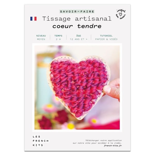 French Kits ompelu- ja kudontasarja - Hellä sydän - Keskitaso - 8 kpl - 12-vuotiaasta alkaen Mjukt hjärta