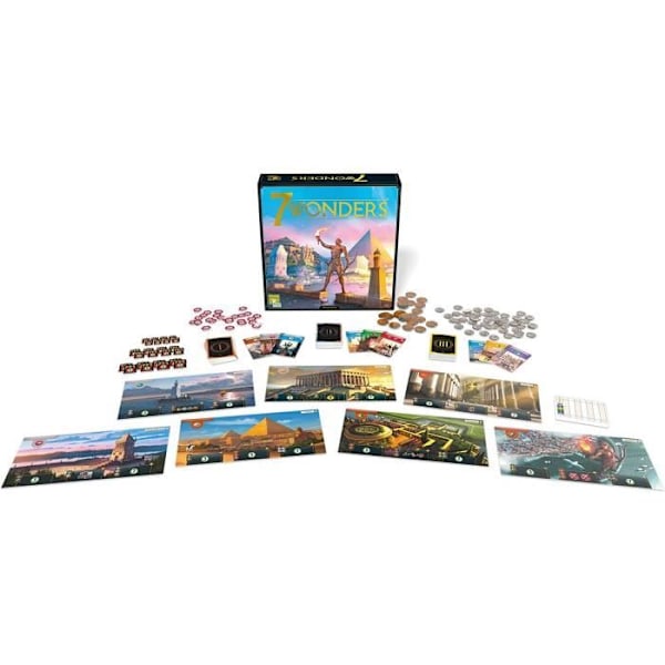 Produktionsvila | 7 Wonders - Ny utgåva | Unbox nu | Brädspel | Från 10 år | 3 till 7 spelare | 30 minuter Flerfärgad