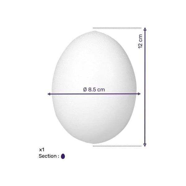 Polystyrenæg, fyldt, højde 12 cm Vit
