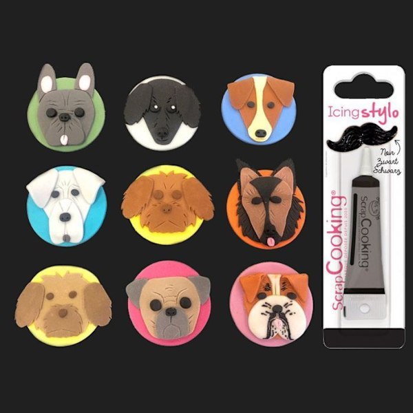 Dog Head Cookie Cutter + Black Icing Pen