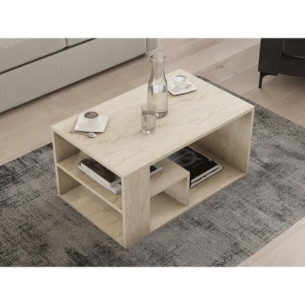 Soffbord - EROS - Rektangulär - Travertin - 80 x 50 x 40 cm Travertin