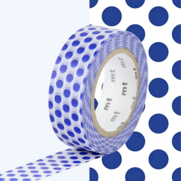 Masking Tape MT Mørkeblå prikker - prik nat blå Blå Blå