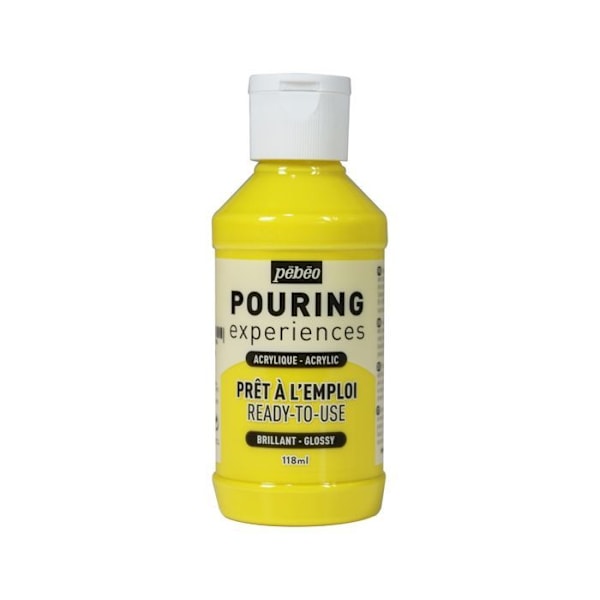 Akrylfärg - Pébéo - Pouring - 118 ml - Primär Gul - Blandad Gul