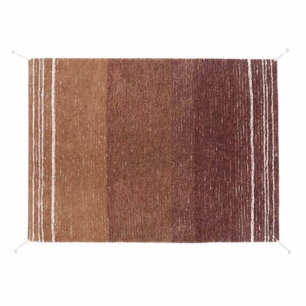Vändbar bomullsmatta - brun och beige - 170 x 240 cm