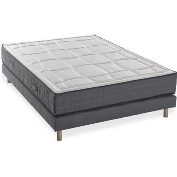 Patja + jousisarja 140x190 cm - Muistivaahto - 28cm - 5 vyöhykettä - Kiinteä - DEKO DREAM Hôtel Premium Lux
