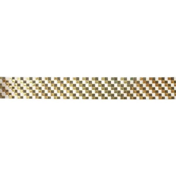 Malertape 1,5 cm x 10 m - Damier - gylden Blå