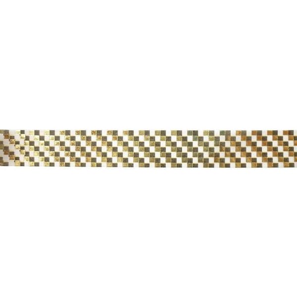 Maskeringstejp 1,5 cm x 10 m - Damier - guld Blå