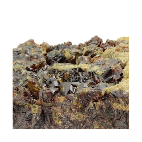 Stenar och mineraler. Sphalerit (Blende) + Siderit. 2757,5 cent. La Mure-gruvan, Isère, Frankrike.