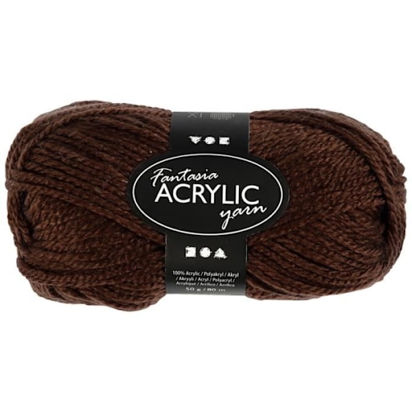 Lankakerä - Creotime - Fantasia - 100 % akryyli - 50 g - 80 m - Ruskea Brun