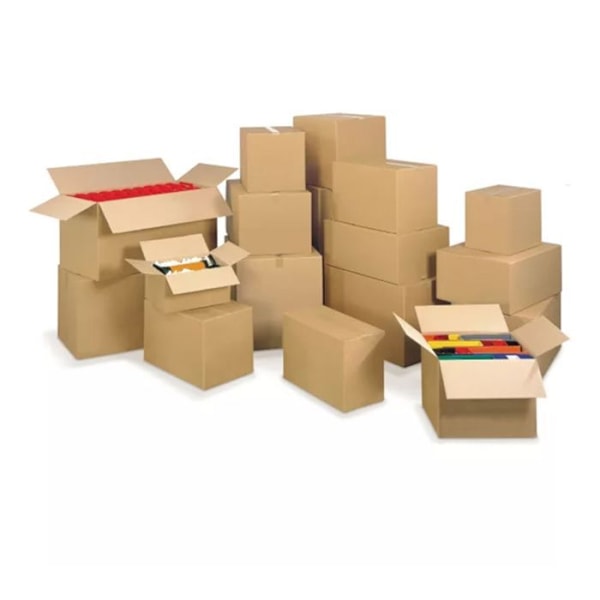 15 st packboxar 40 x 27 x 20 cm - Enkel korrugering kastanj