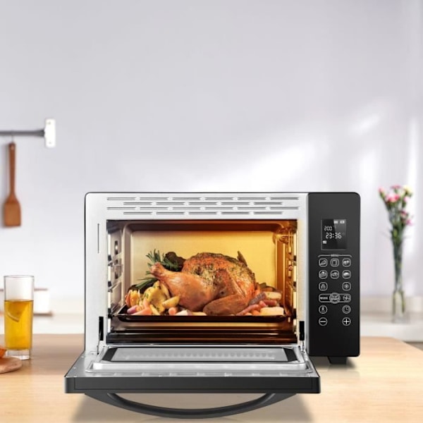 CONTINENTAL EDISON CEMF38DIG - Elektrisk miniugn 38L svart - 1600W - Rotisserie, Naturlig konvektion