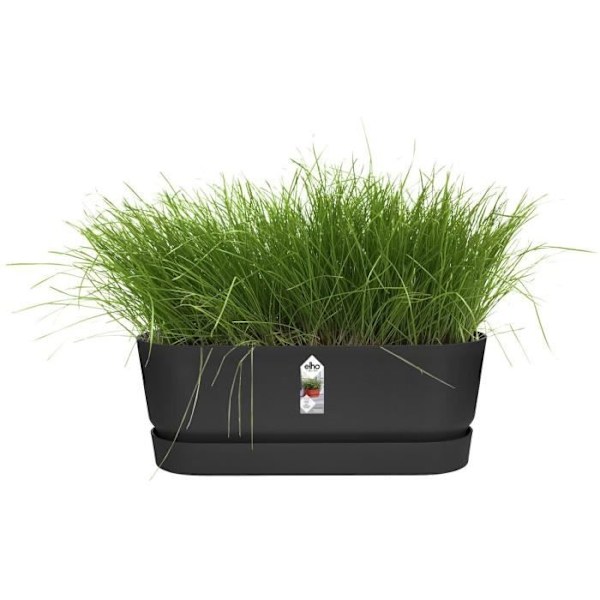 ELHO Oval Planter - GREENVILLE - Kierrätysmuovi - Pakkasenkestävä - Ø50 - Musta Svart