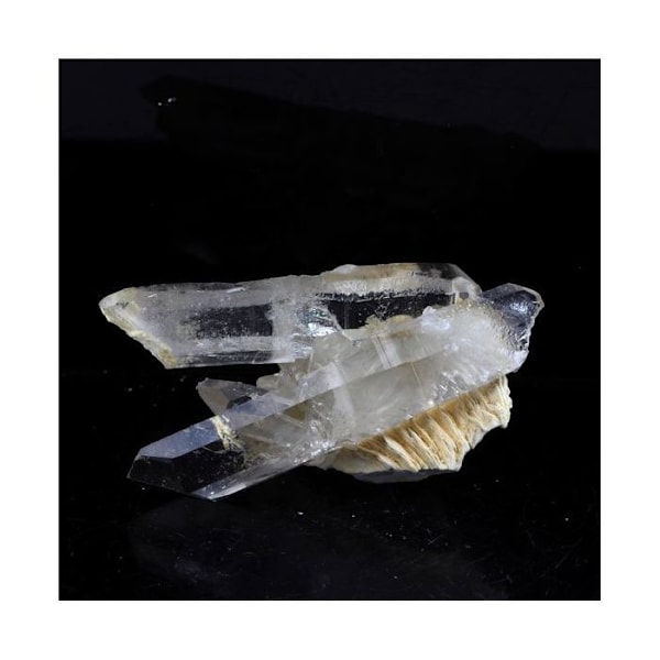 Kivet ja mineraalit. Biterminoitu kvartsi + bariitti. 52,0 ct. Lac Blanc, Alpes d'Huez, Bourg d'Oisans, Isère, Ranska.
