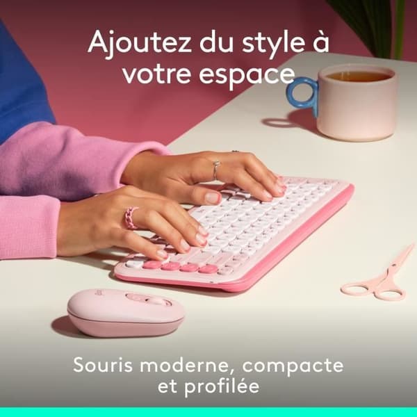 Mus - Trådløs - Logitech - Pop Mouse - Pink