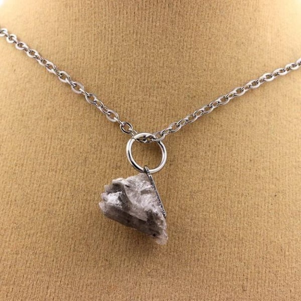 Collier - ABIJOUX - Gypse brut - 5.94 ct - Rustfrit stål - Mixte barn/voksen