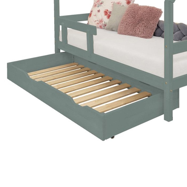 Sengeskuffe 120 x 200 med BUDDY sengebund - salviegrøn Grön