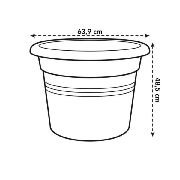 Elho Green Basics Cilinder 65 kukkalaatikko - Vihreä - Ø 64 x K 49 cm - ulkokäyttöön - 100% kierrätetty lövgrön