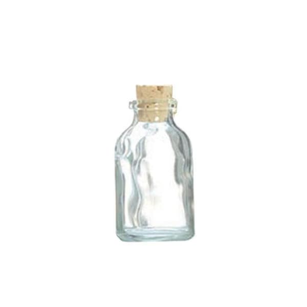 Pieni lasipullo 6 cm korkkitulpalla Transparent
