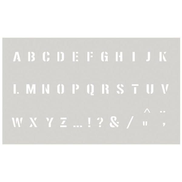 Stencil 12 x 20 cm - Stort alfabet nr 2