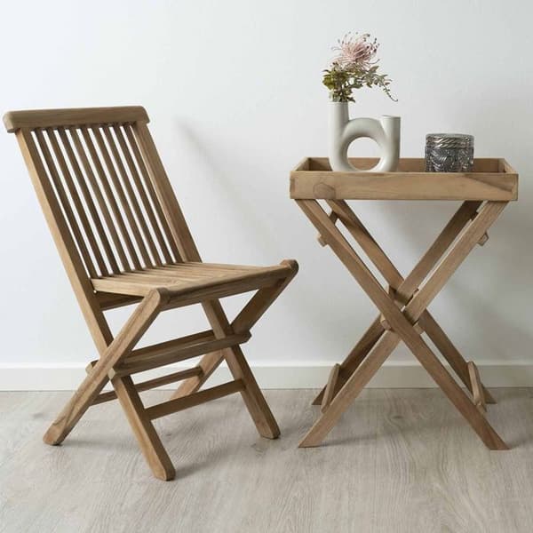 Foldable garden table RONDA with top brun