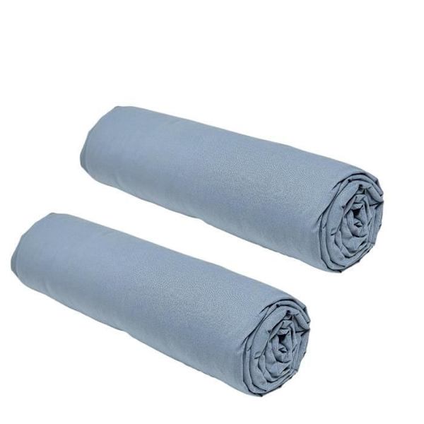 Set med 2 lakan TODAY Essential - 140 x 190 cm - 2 personer - 100 % bomull - Denim Blå