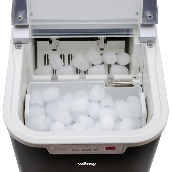 WEASY ismaskin - KW12 - Upp till 12 kg isbitar per dag - 7 till 12 minuters produktion - Svart Svart