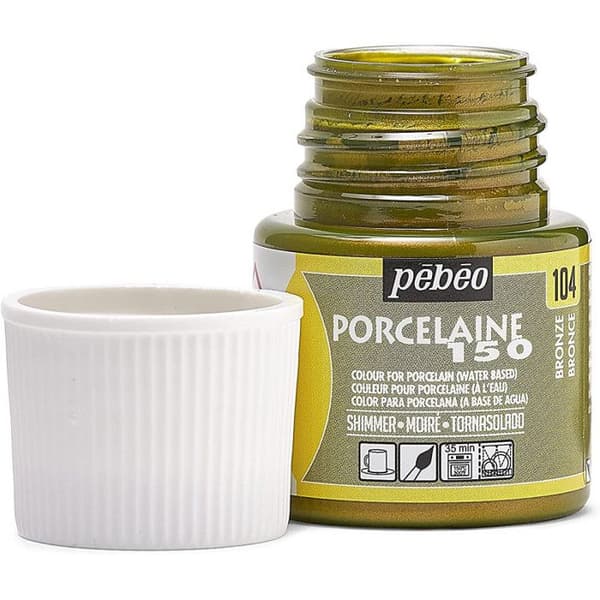 Porslinsfärg - Pebeo - Porslin 150 - Set med 5 flaskor - Glänsande brons - 45 ml Grön