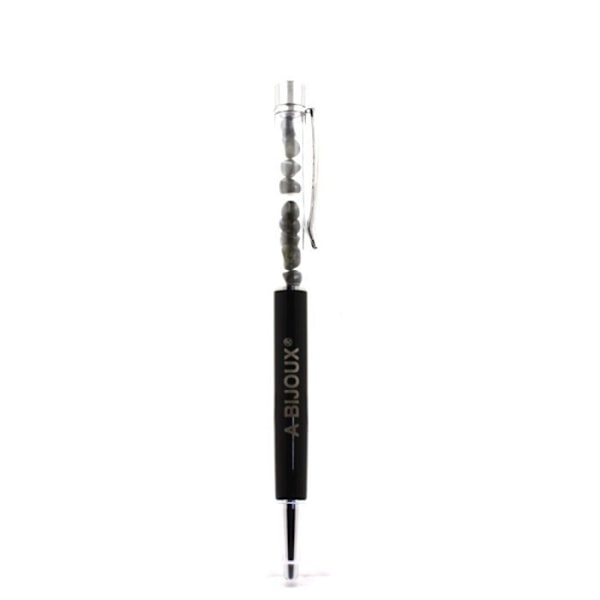 Sten og mineraler. Labradorit mineral pen fra Finland. Sort farve. Svart