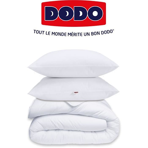 Påslakan 220x240 cm + 2 kuddar 60x60 cm + 2 kuddskydd 60x60 cm - 100% polyesterfyllning - 350g/m² - vit - DODO Vit