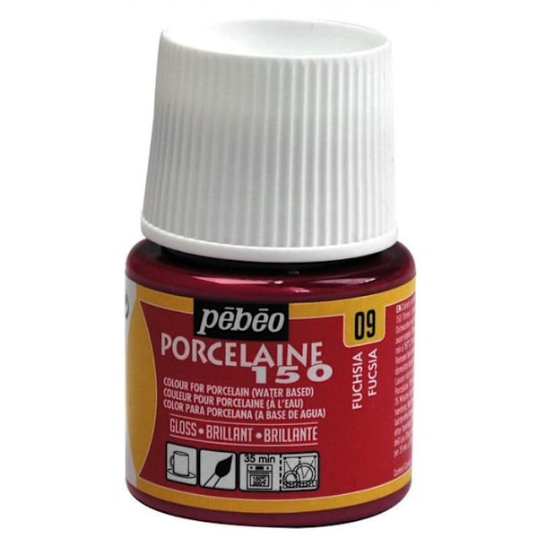 Porslinsfärg - Pébéo - Fuchsia - 150°C - 45 ml - Tål diskmaskin Lila