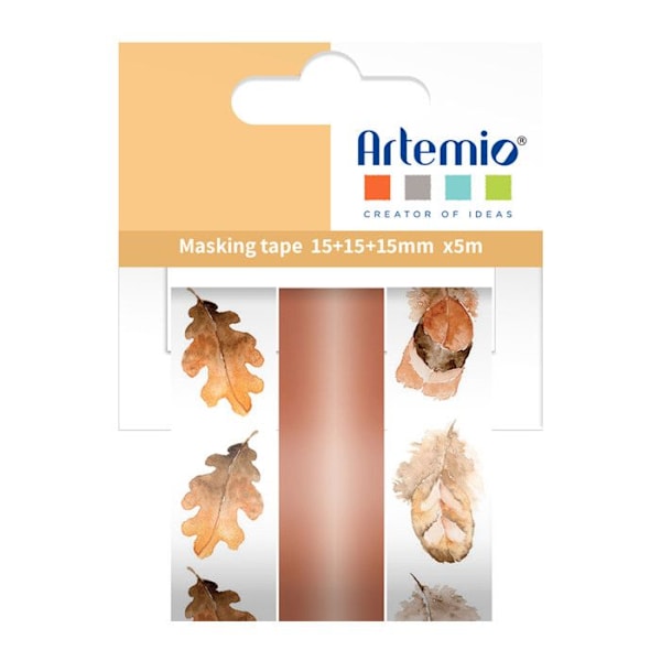 3 Höstmaskeringstejp 15 mm x 5 m kastanj