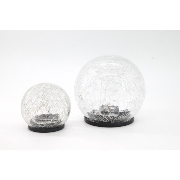 GALIX solarsfär - Krossat glaseffekt - Ø 15cm - 25 vita lysdioder Transparent