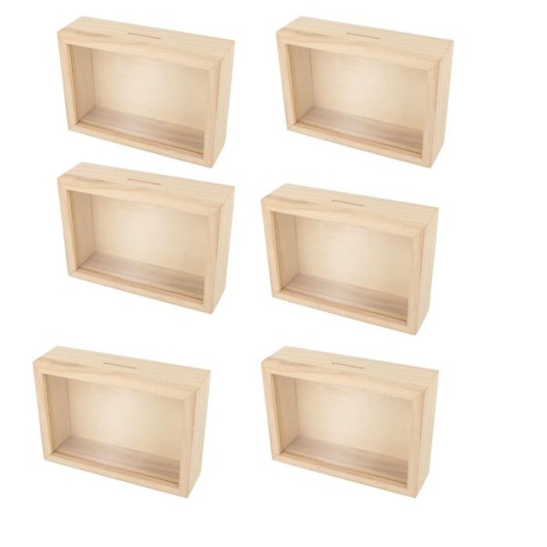 6 puurunkoista säästöpossua mukautettavaksi 12 x 17 cm Beige