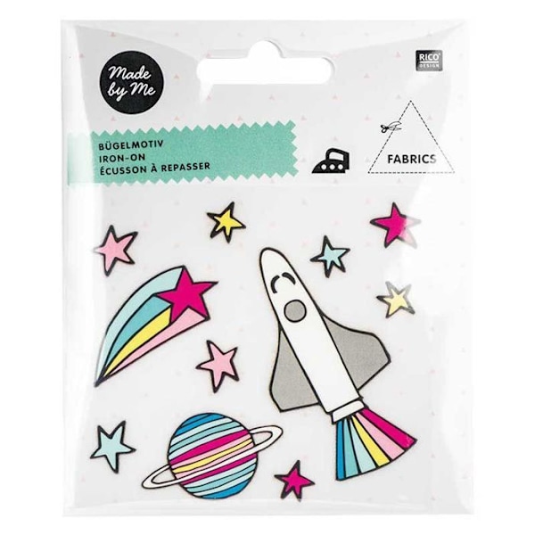 Påstrykningsdekaler - RICO DESIGN - Space - 11 st - Flerfärgad - Flextyg Flerfärgad