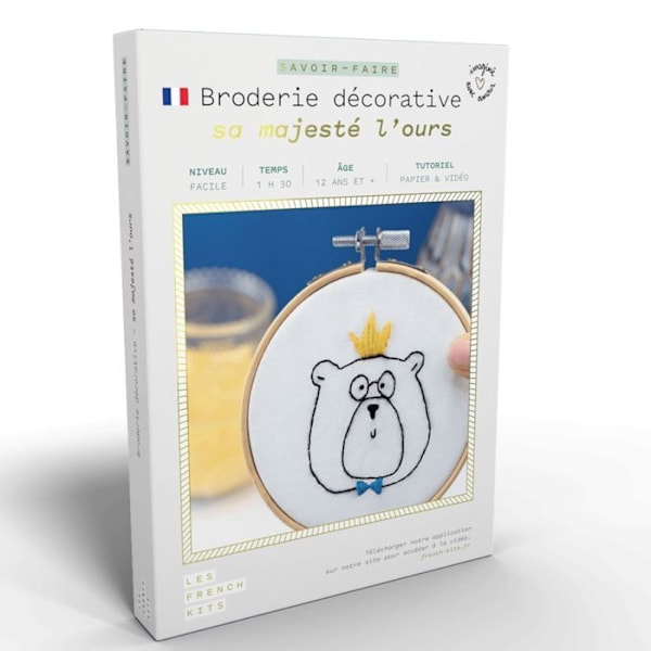 French Kits -ompelu- ja kirjontasarja - Sa Majesté L'Ours - Helppo taso - 7 osaa