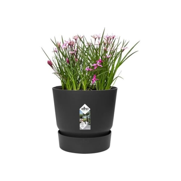 ELHO Rund blomkruka Greenville 30 - Utomhus - Ø 29,5 x H 27,8 cm - Levande svart