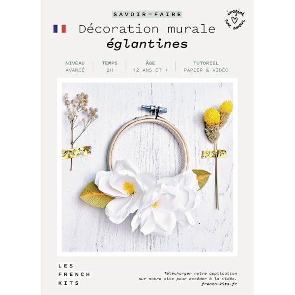 DIY Paper Flowers Kit - Ranskalaiset paketit - Eglantines - Valkoinen - Sisust decoration - Unisex Flerfärgad