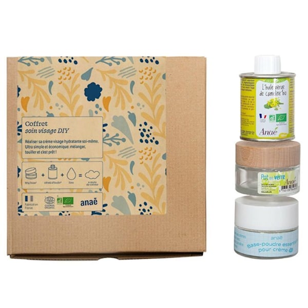 DIY ansigtsplejeæske - ECODIS - Økologisk camelina olie - 50ml - Tør hud - Fri for parabener kastanj